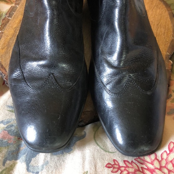 GROX RESPIRA EU47 US13 Black Leather PullOn Boots ITALY Rubbersole Wingtip NEW - Picture 13 of 16